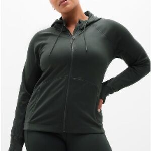 Athleta Forest Green Zip-Up Hoodie